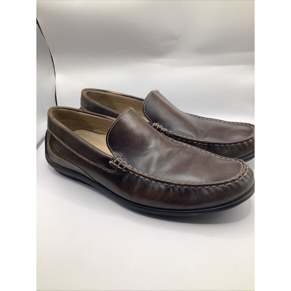 ECCO 59044 Men’s Brown Leather Loafers Slip On Comfort Shoes EU 44
